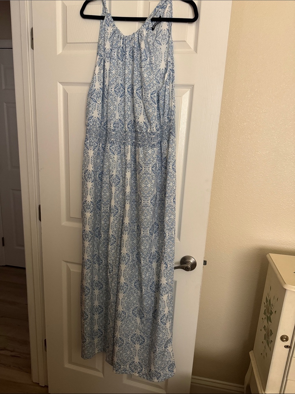 Light Blue Patterned Women's Maxi Skirt